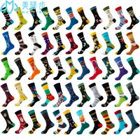 100 pairs per set original design hot sales autumn and winter new geometry mens socks fruit womens funny socks girl