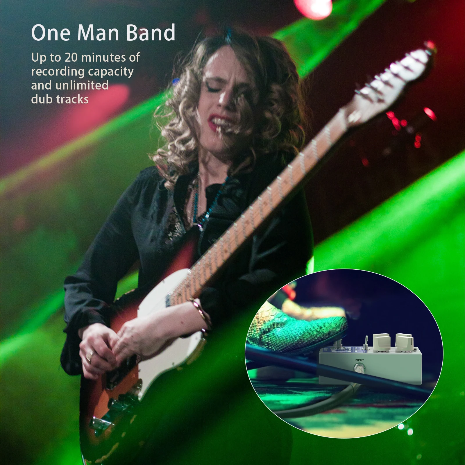 Педаль для гитарных эффектов ammoon цилиндр и петля 3 режима 11 видов типов запись