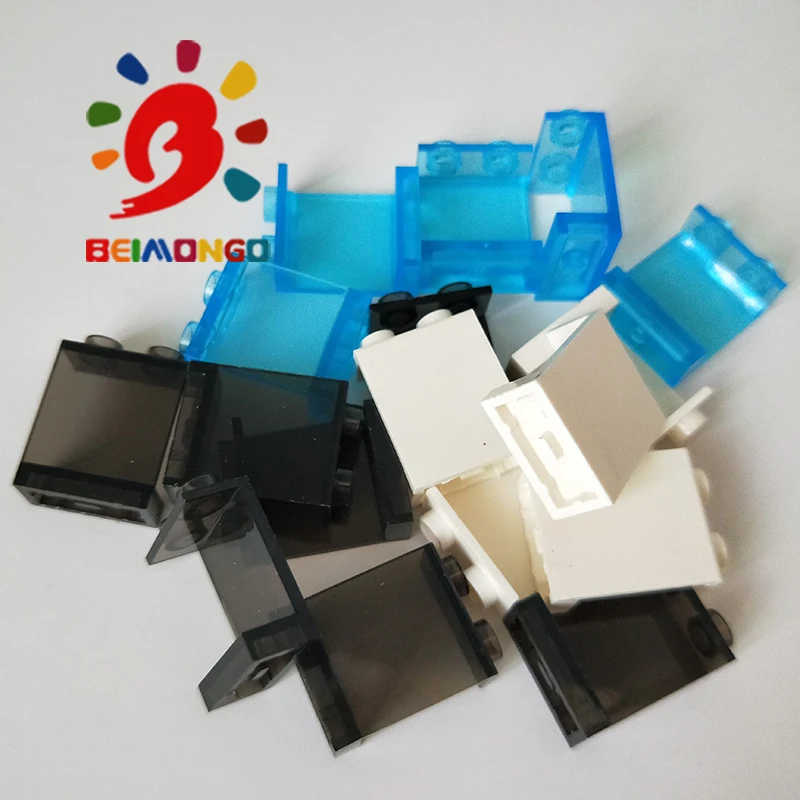 Бесплатная доставка! BEIMONGO строительные блоки MOC элемент стены 1x2x2 окна 50 шт DIY