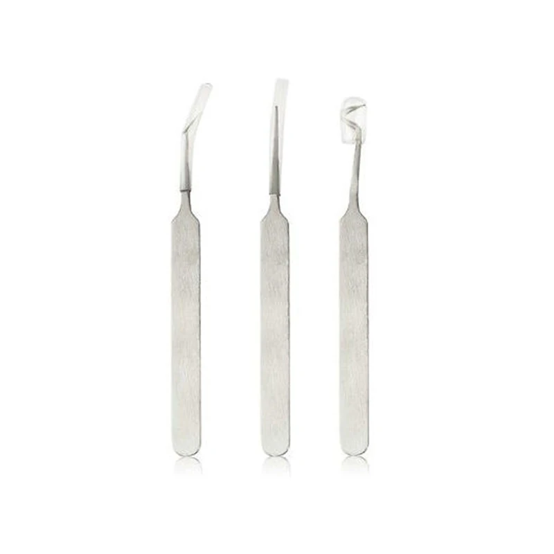 3Pcs Set 3 шт. нержавеющая сталь для удаления угрей, акне зажим для экстрактора акне изгиб иглы выжать акне инструмент для удаления угрей Пинцет Инструменты для ухода за кожей - Цвет: 3Pcs Set