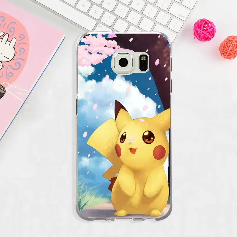 image 1 Для samsung Galaxy Note 3 4 5 8 S3 S4 S5 мини S6 S7 S8 S9 Edge Plus On5 On7 Мягкий ТПУ чехол для телефона милый прекрасный Покемон Пикачу - Цвет: image 1