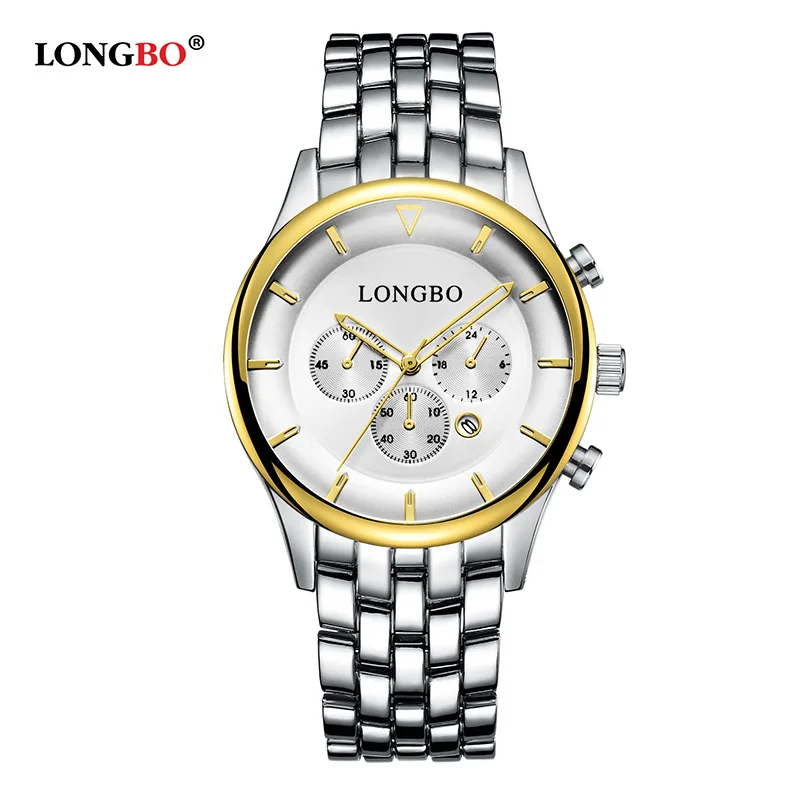 

Longbo Longbo Business Waterproof Watch Three Eyes Six Needle Calendar Luminous Men's Watch
