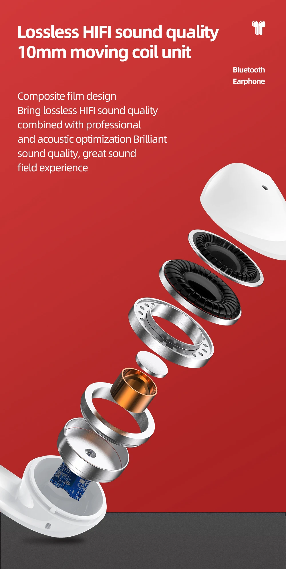 JOYROOM T06MINI TWS наушники Bluetooth 5,0 сенсорное управление Беспроводная стереогарнитура наушники-вкладыши с микрофоном HIFI качество тона