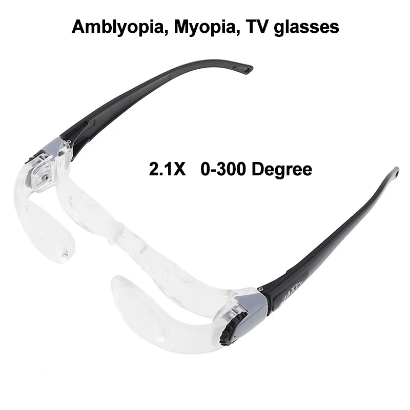 Katlanır gözlük büyüteç TV izlerken TV bilgisayar balıkçılık film ambliyopi 2.1X büyüteç gözlük miyopi 0-300 derece