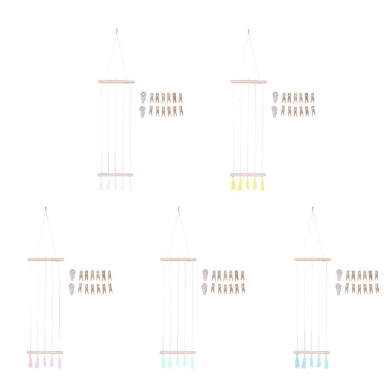 Скандинавские DIY Деревянные настенные Висячие рамки для картин коллаж макраме