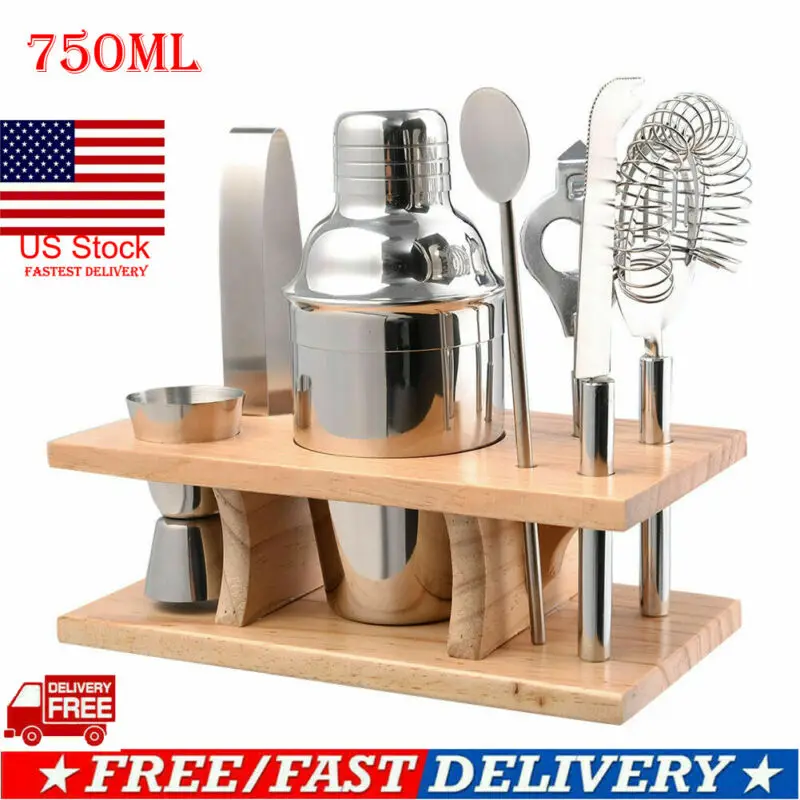 350 мл шейкер из нержавеющей стали набор 5 предметов миксер барный инструмент для