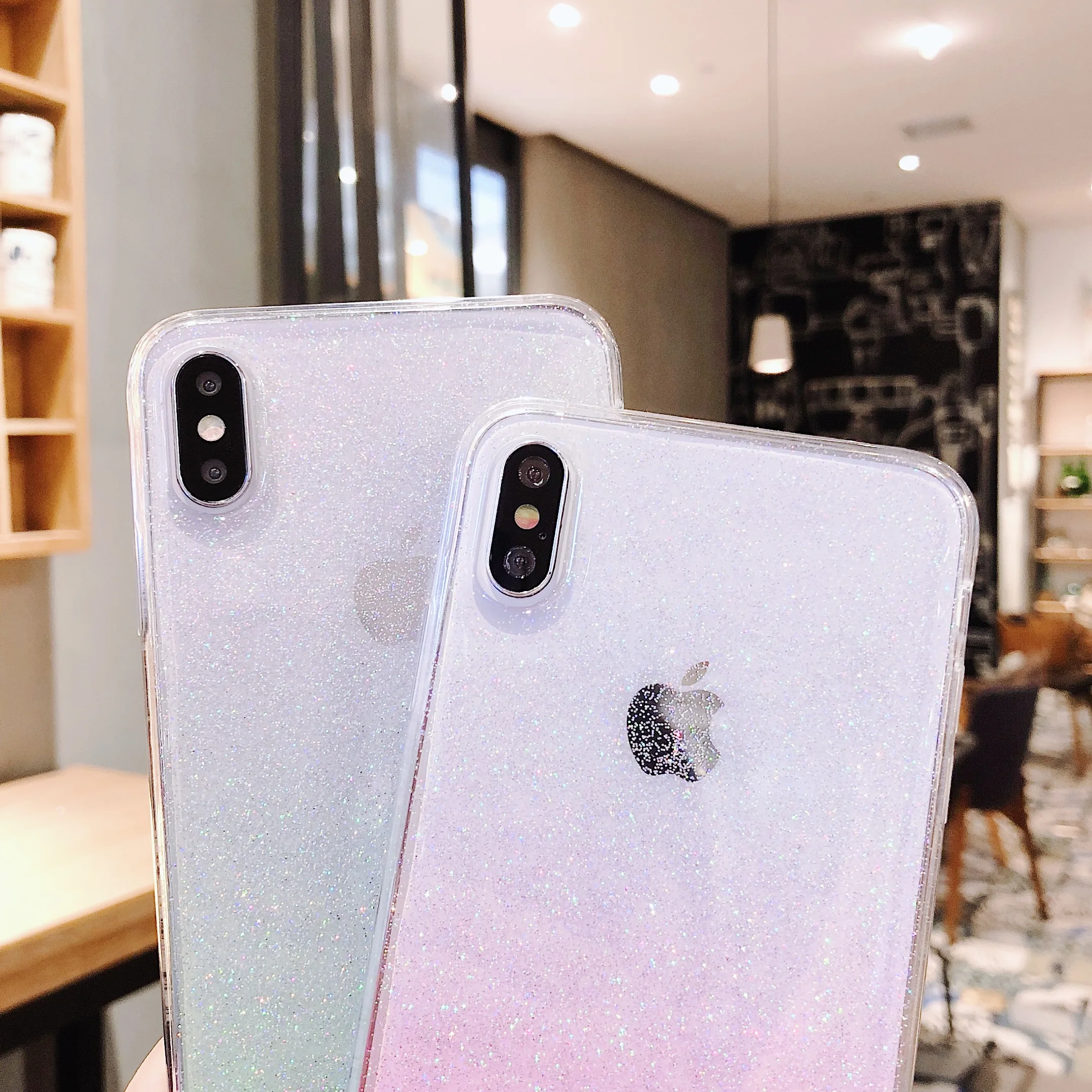 Fashion Gradient Shining Glitter Phone Case For iPhone 11 Pro Max 2019 XR XS MAX X 8 7 Plus 6 6s Clear Back Cover Capa |