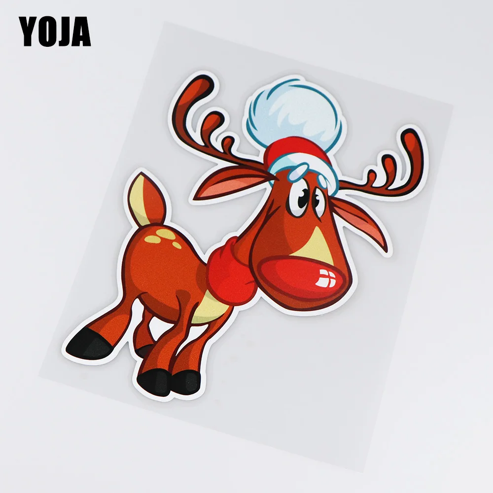 

YOJA x см милый Рождественский олень Забавный мультяшный автомобильный стикер Наклейки Аксессуары