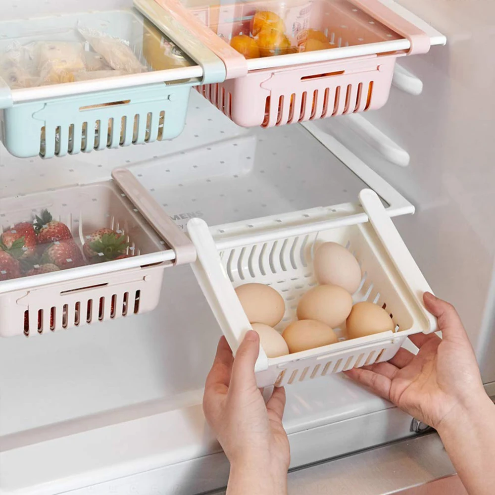 

3Pcs/Set Retractable Fridge Food Box Drawer Type Kitchen Storage Holder Refrigerator Organizer Shelf Home Stoiag Whote Boxes