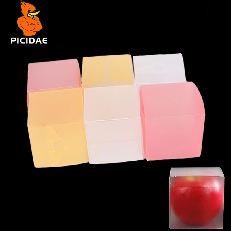 

Pvc Frosted Yellow Pink Box Transparent Display Plastic Packing Souvenir Pp Coffee Cosmetic Twill Snack Candy Plants Apple Gift