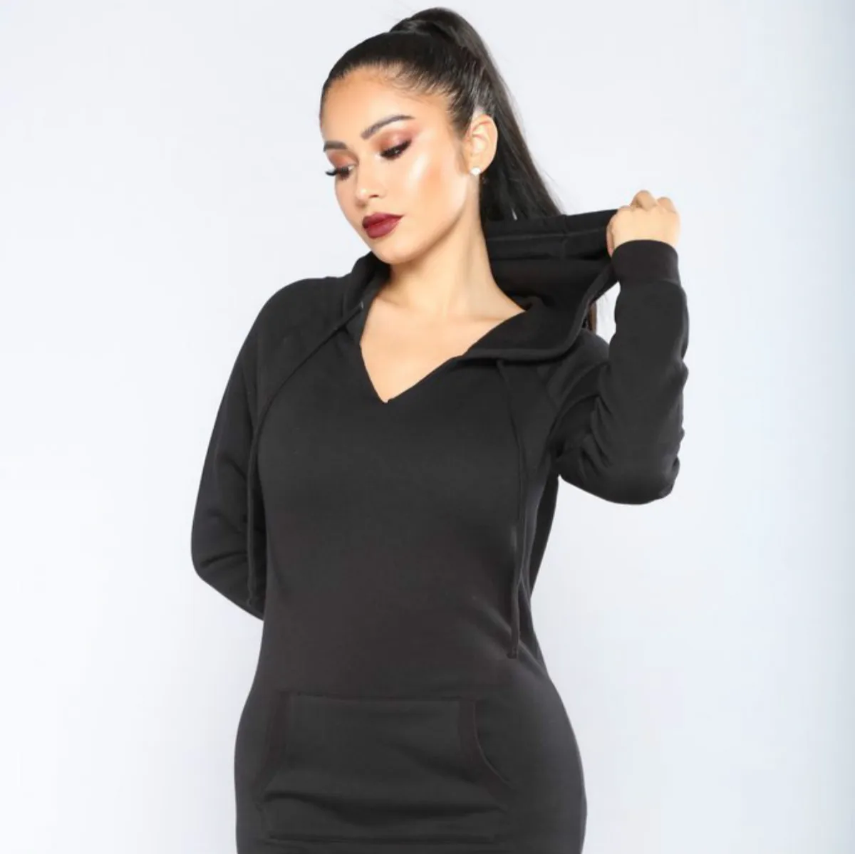 

2021 Fall/winter Women's Suit Casual Sweater Fashion Hooded Sweater Dress