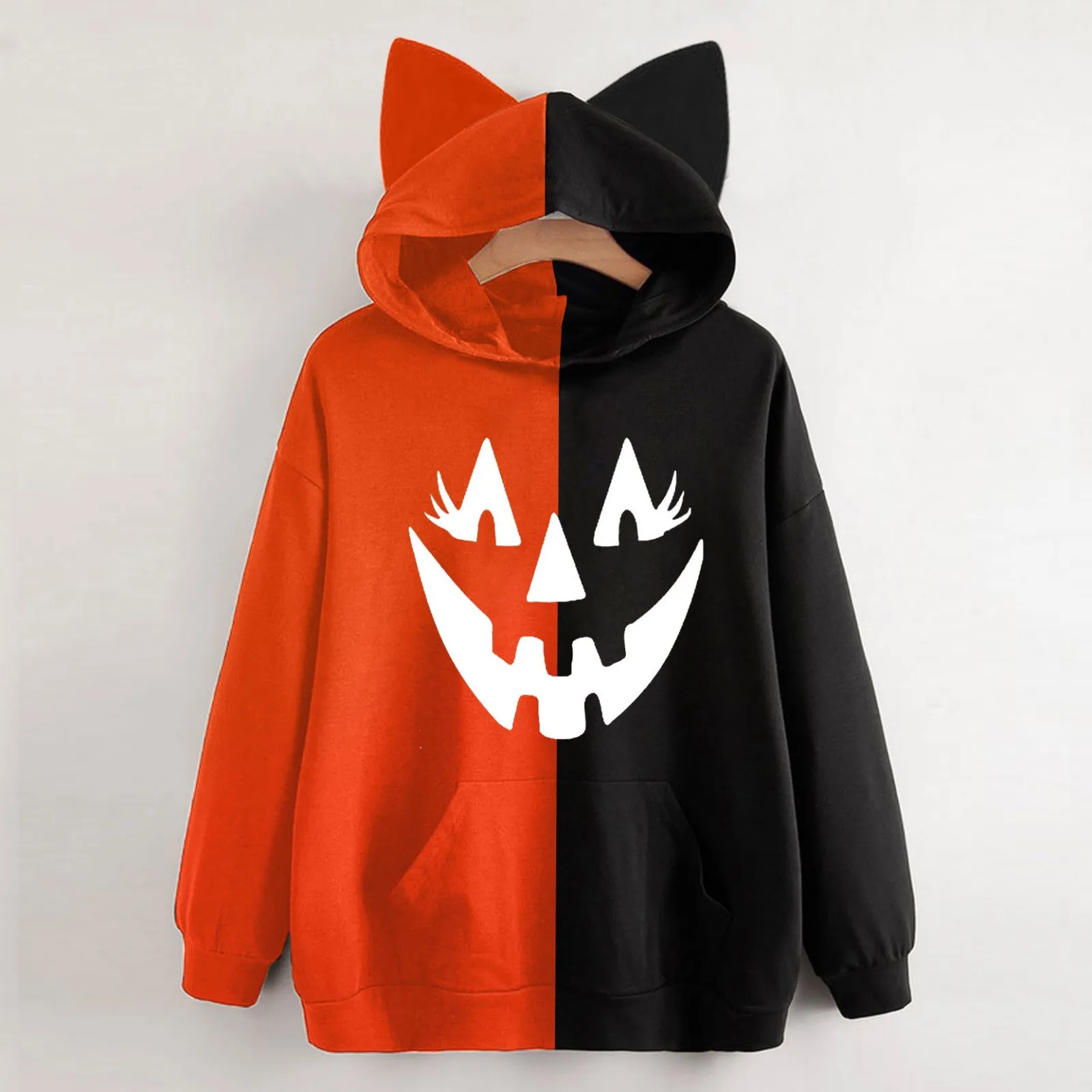 

Женский свитер с длинным рукавом и принтом в виде призрака на Хэллоуин, Свободный пуловер с круглым вырезом, зимний Универсальный свитер дл...