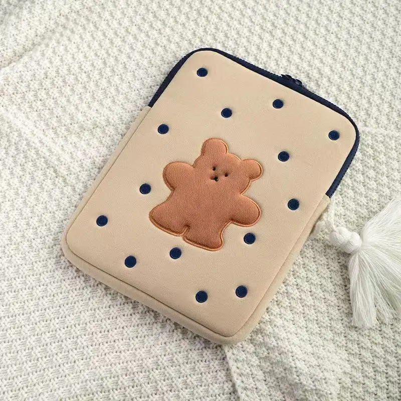 

Cartoon Tablet Case Cute Korea biscuits bear protective cover for laptop ipad pro 9.7 11 13 15.6 inch Storage Sleeve inner bag