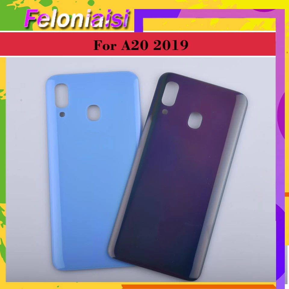 

For Samsung Galaxy A20 A205 A205F SM-A205F Housing Battery Door Rear Back Glass Cover Case Chassis Shell A20 2019