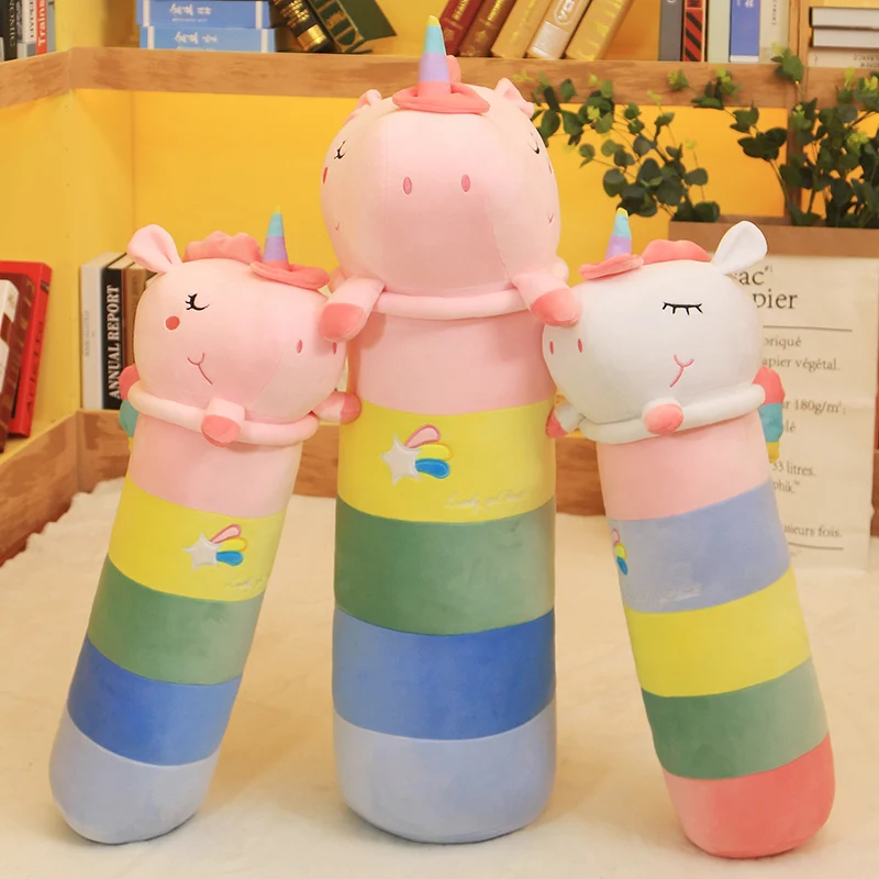 

Big Unicorn Pillow Plush Toys Stuffed Aniaml Toys Plush Unicorn Dolls Rainbow Long Pillow Cushion Kids Birthday Gift for Girls