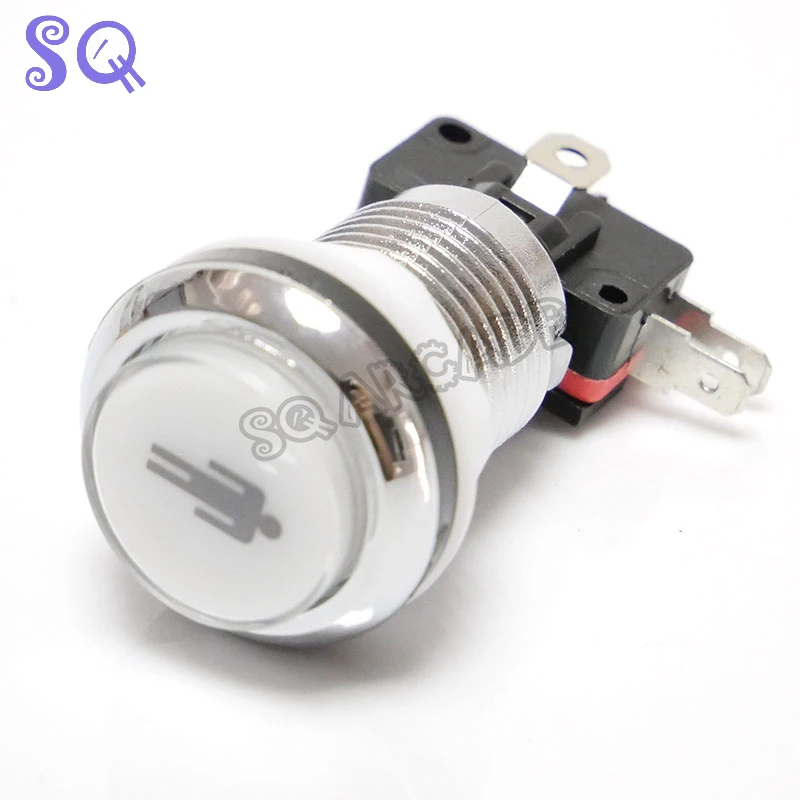 Фото SQ 12V LED Arcade Push Button Microswitch CHROME Silver Plated Illuminated Stents 1/2Players for JAMMA Arcade Game Machine Parts №3