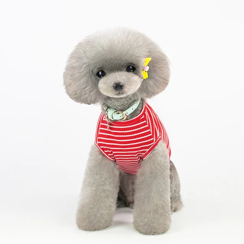 Dog Vest Of Sleeves 2 Legs Pet Spring Summer Classical Stripes Small Medium Dogs Short T-shirt | Дом и сад