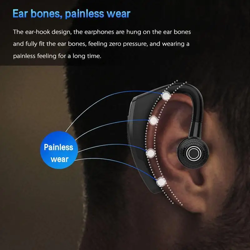 Новинка V9 беспроводные bluetooth-наушники с громкой связью, с управлением шумом, Бизнес Беспроводная bluetooth-гарнитура с микрофоном для спорта и вождения