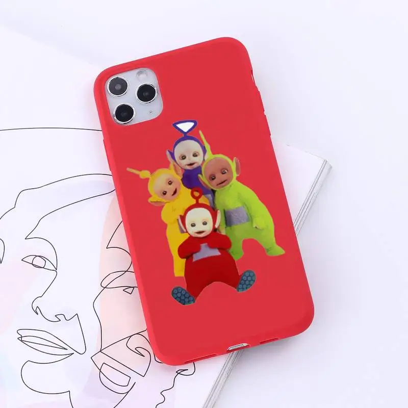 

Teletubbies funny Cute cartoon doll high quality Phone Case Candy Color for iPhone 6 7 8 11 12 s mini pro X XS XR MAX Plus