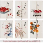 Льняная занавеска, китайская живопись чернилами, настраиваемая, для спальни, спальни, гостиной, декоративная занавеска