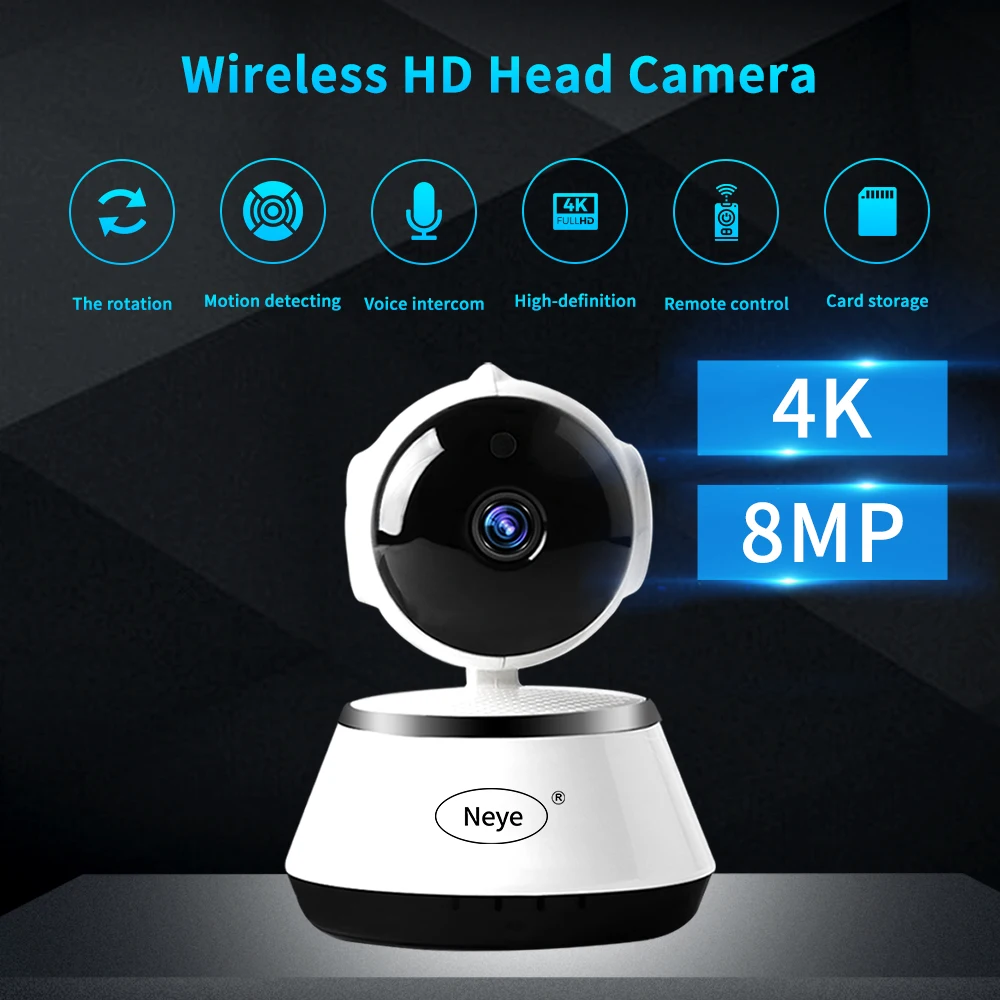 Купольная камера N_eye Wi Fi 8 Мп 4k HD панорамная с углом обзора 360 градусов