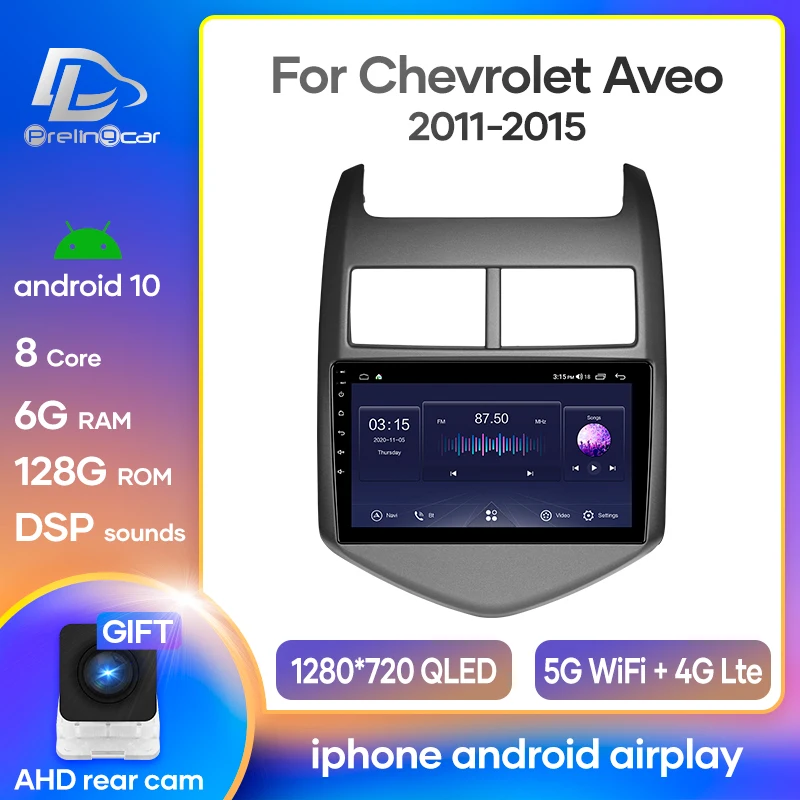 Prelingcar For Chevrolet Aveo 2 Андроид 10 автомагнитола нет магнитола din DVD для Шевролет Авео 2011