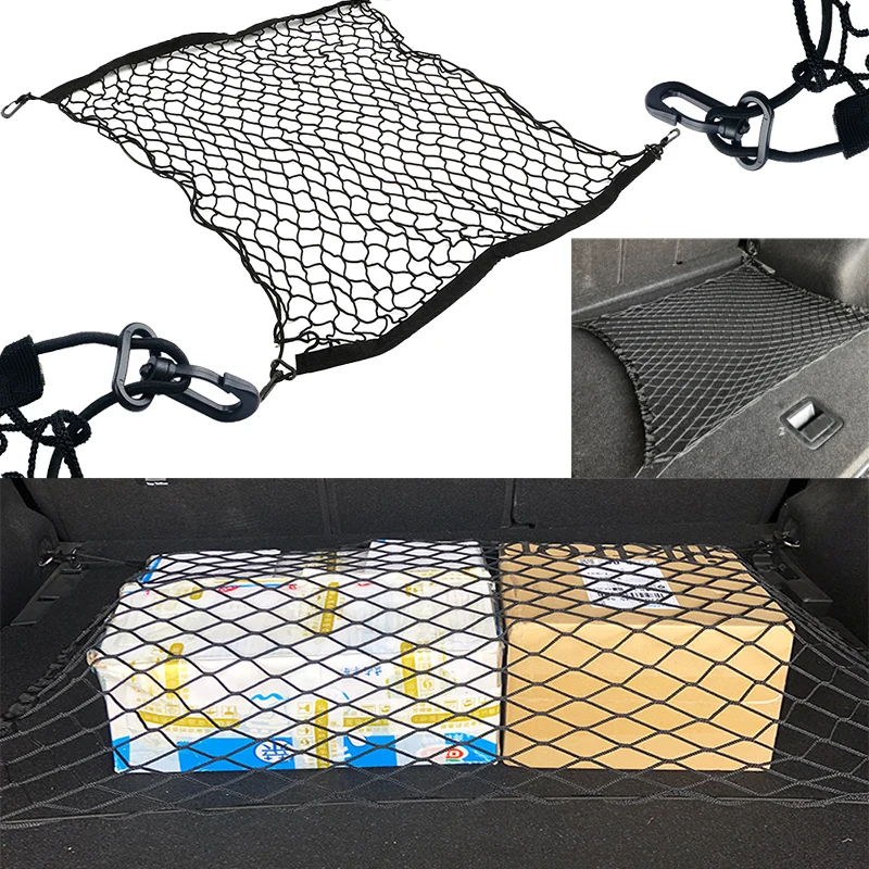 

70x70cm Universal Car Trunk Net Elastic Luggage Net Cargo Organizer Storage Nylon Stretchable Auto Interior Mesh Network Pocket