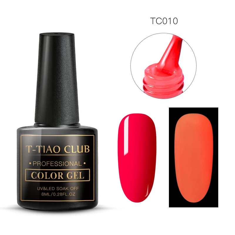 AAS06499 T-TIAO CLUB 8 мл светящийся в темноте флуоресцентный неоновый светящийся УФ светодиодный замачивающийся гель лак освещение в ночное время Полупостоянный лак - Цвет: AAS06499