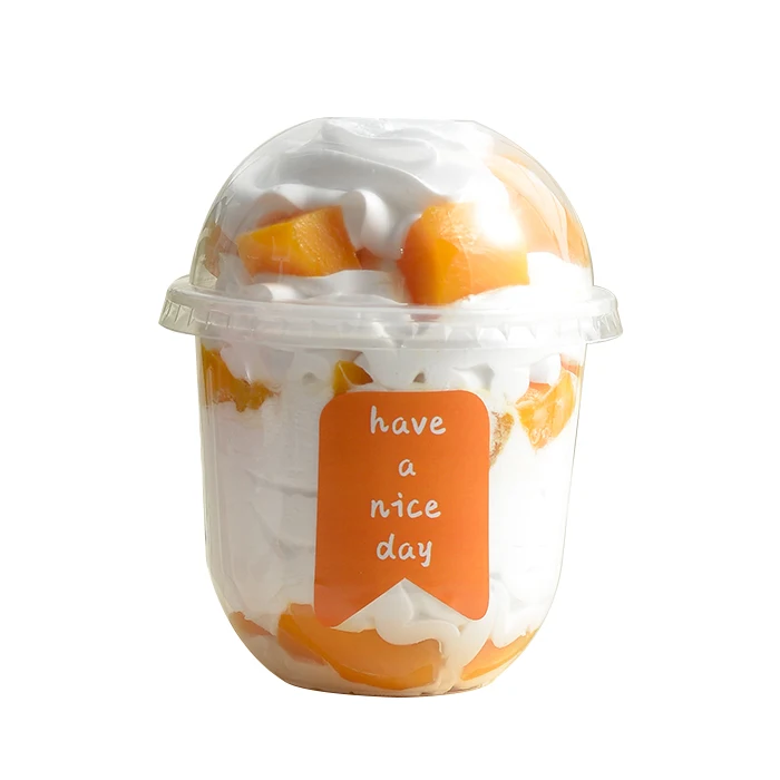 

50pcs High quality 360ML bubble tea cup transparent cake plastic cups party birthday DIY dessert ice cream yogurt cup with lid