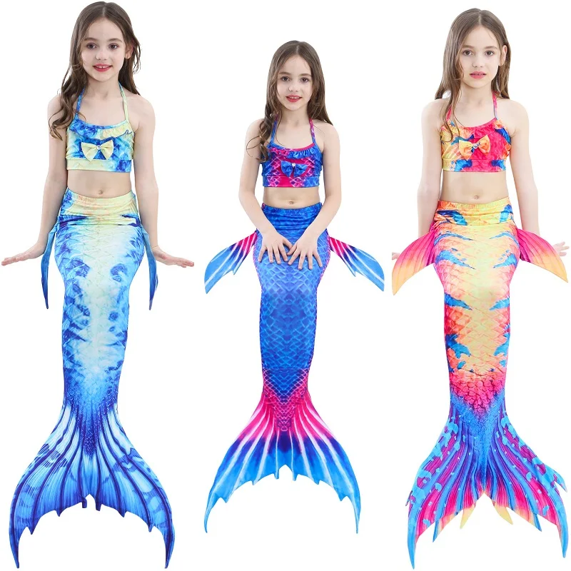 Хвост русалки для девочек, купальный костюм, детский Zeemeerminstaart Cola De Sirena Cauda De Sereia косплей, Костюм Русалки