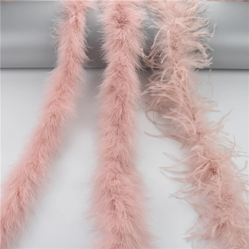 2 ярда кожа Розовый Страус марабу боа из пера индейки бахрома перья для рукоделия