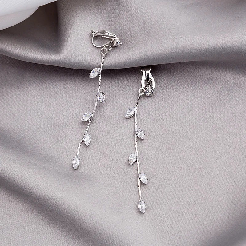 

Temperament Shiny CZ Zircon Long Tassel Earrings for Women 2022 New Korean Geometric Drop Earrings Wedding Jewelry Oorbellen