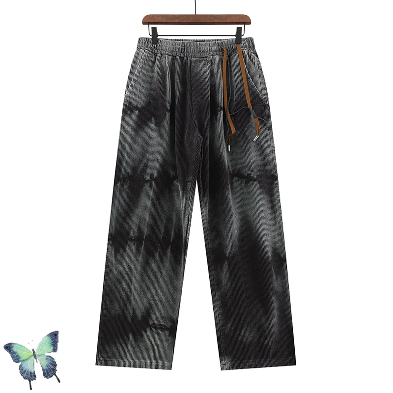 

Универсальные градиентные вельветовые повседневные мужские женские и мужские свободные прямые спортивные брюки