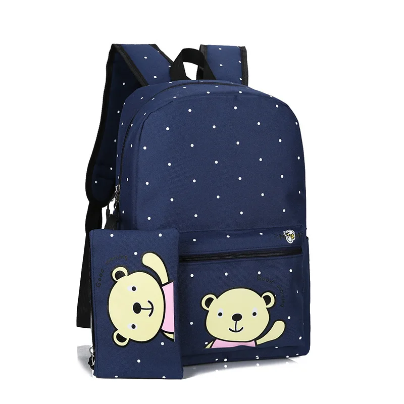 2023 Waterproof cartoon Children School Bags For Girls School Backpack set Kids dot printing Backpack Mochila Schoolbags kids