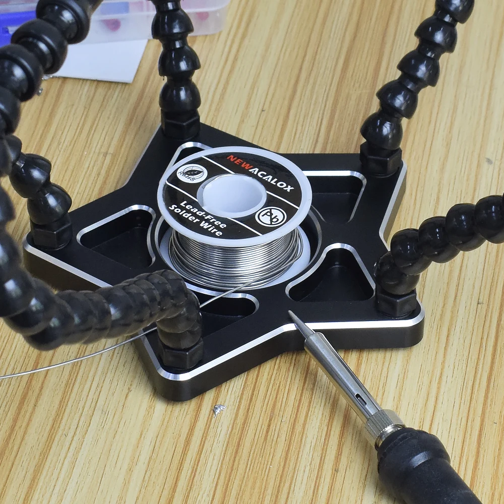 NEWACALOX держатель для паяльника 5 шт. гибкие руки помощи 3X USB увеличительное стекло настольная лампа паяльная станция DIY сварочный инструмент
