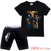 fortnite childrens clothing sets boys cotton short sleeve t shirt short pants two pieces suit summer teens boy girls clothes
