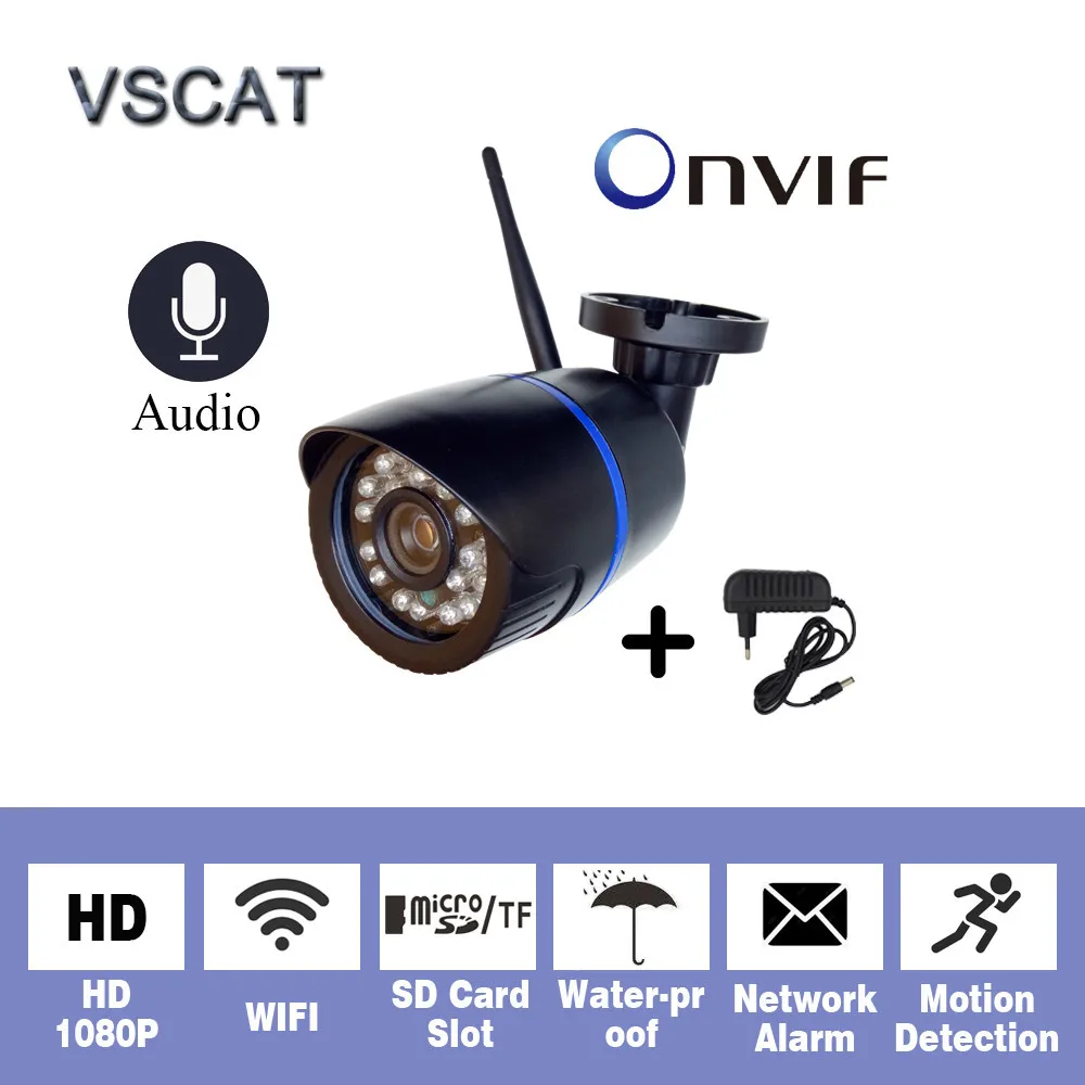 Беспроводная аудио HD 1080P 2MP wifi ip камера s H.265 WiFi Onvif безопасности ночное видение
