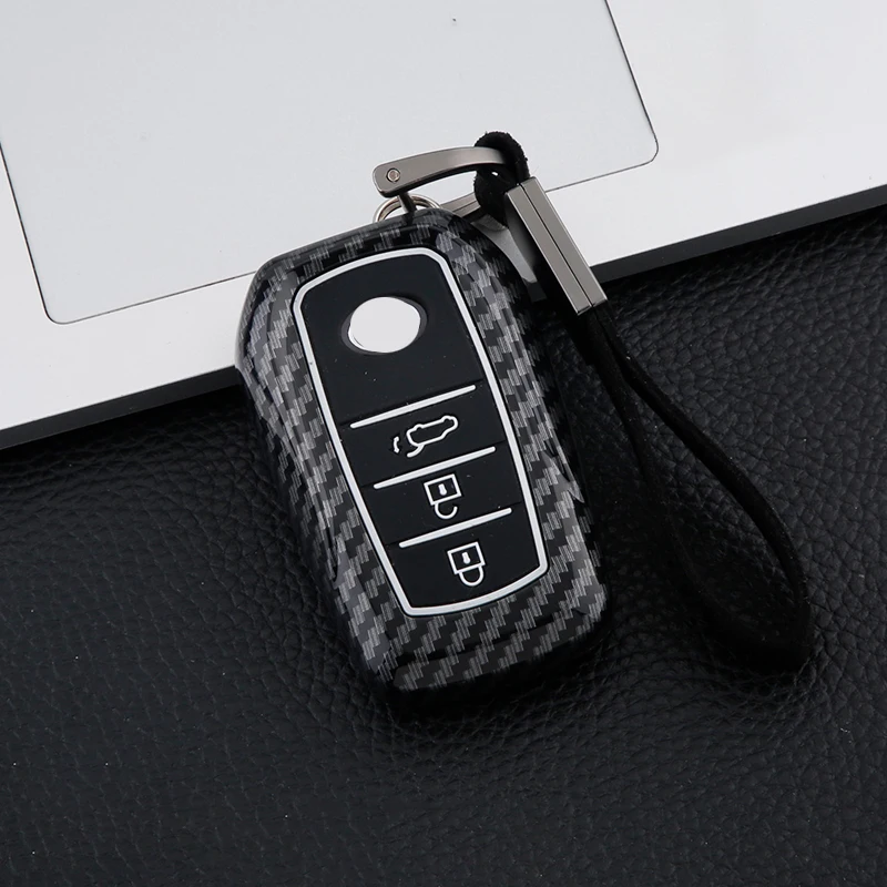 

For Toyota Rav4 Corolla Highlander Hilux Surf Vigo Revo Fortuner 2014-2017 2018 Carbon fiber Silicone Car Remote Key Cover Case