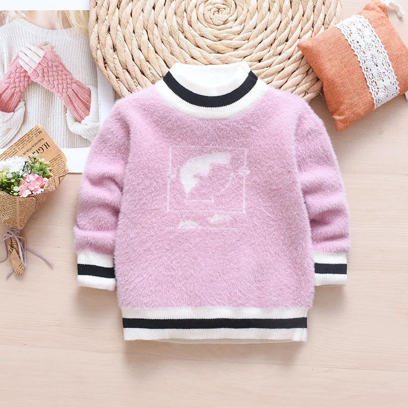 2019 г. новый модный свитер для девочек на осень и зиму детская теплая Вельветовая