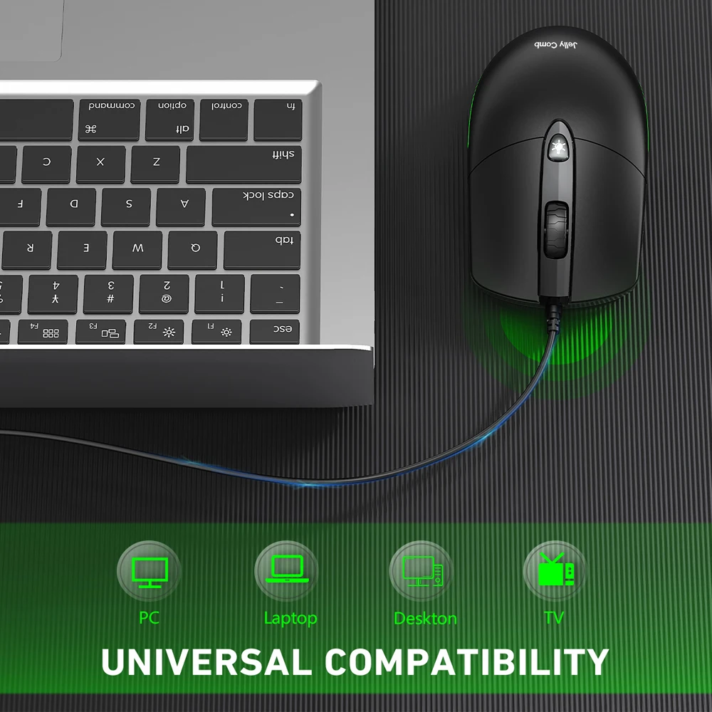 Железная Проводная эргономичная мышь с RGB подсветкой и тихим нажатием для ПК