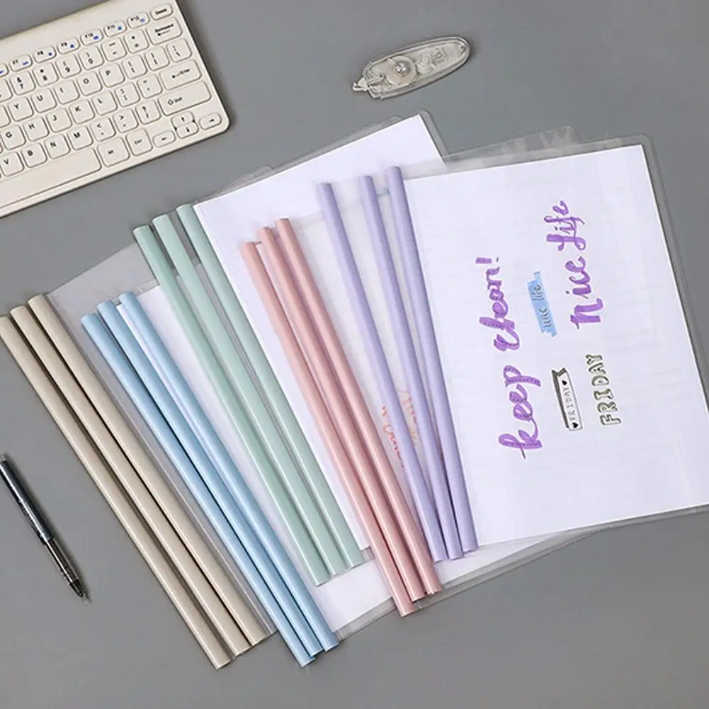 10pcs A4 Size Morandi Color Matching Rod Folder Test Paper And File Sorting Save Business Office Supplies | Канцтовары для офиса и