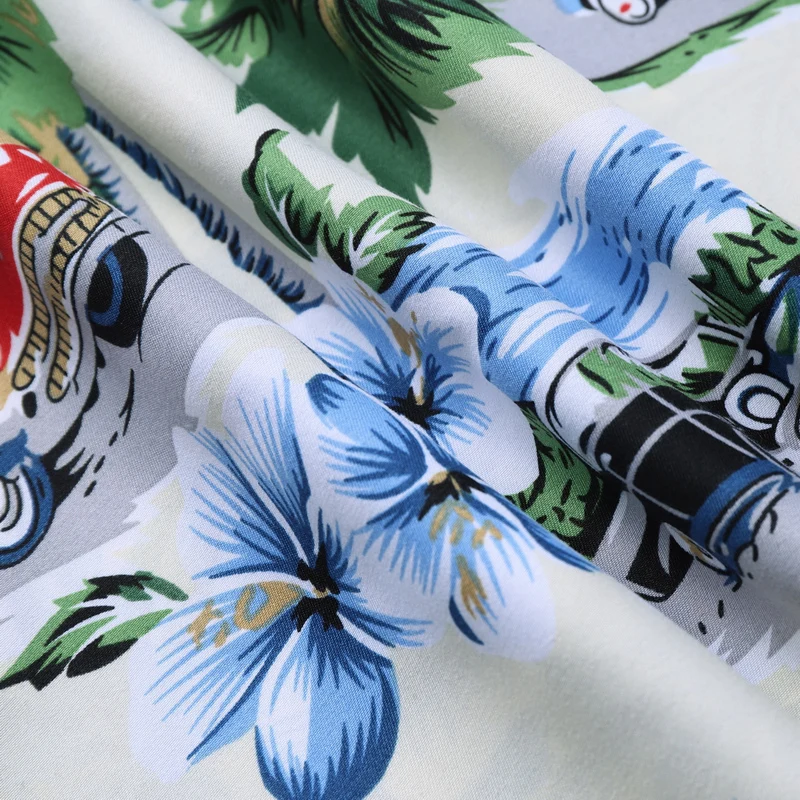 Гавайская рубашка мужская с принтом Красной машинки модная повседневная Уличная