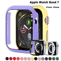 glasscase for apple watch serie 7 s7 41mm 45mm iwatch 7 full cover case bumper screen protectorcover watch accessorie