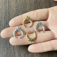 junkang 20pcs charm horns and crescent pendant for jewelry making diy handmade bracelet necklace accessories wholesale