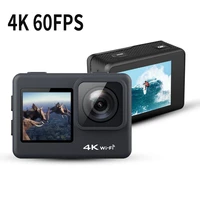 action camera 4k 60fps wifi 24mp 2 0 touch dual screen 170d remote control helmet go waterproof pro video recording sport cam