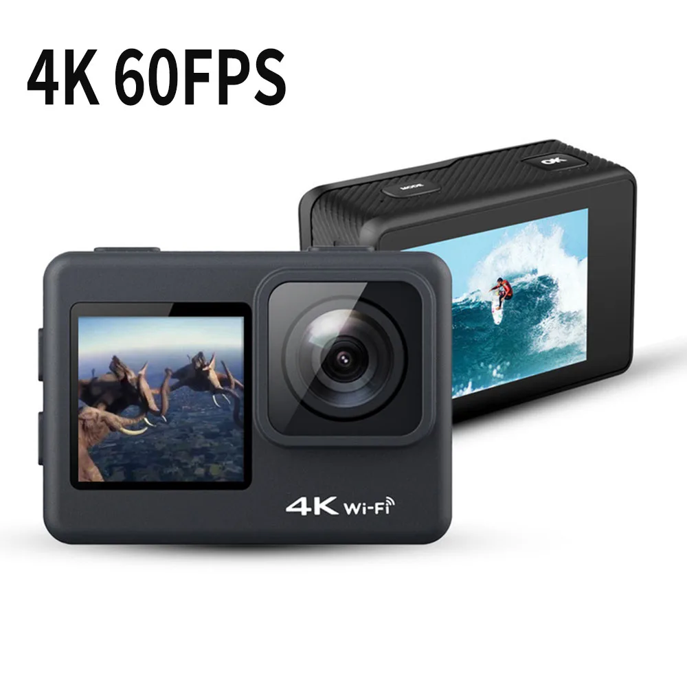 Экшн камера 4K 60FPS WiFi 24MP 2 0 дюйма сенсорный двойной экран 170D дистанционное