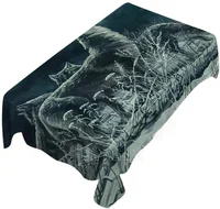 Wolf Tablecloth Leader Howl Moon Pack Wolf Night Winter Landscape Wildlife Beast Fashion Polyester Fabric