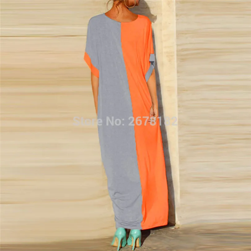 Женское длинное платье с рукавами летучая мышь свободное пляжное большого