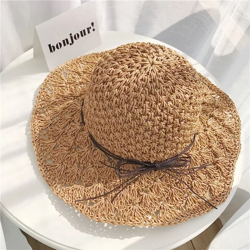Травяная шляпа Женская Весенняя и летняя Рыбацкая Корейская версия пляжной