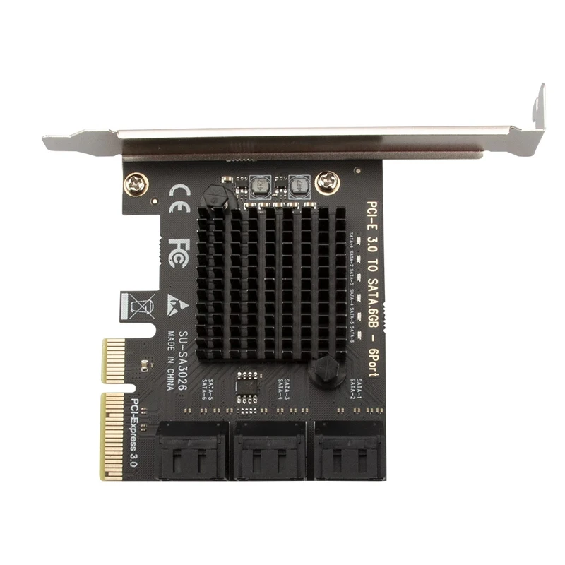 Переходная карта для майнинга SATA PCIe адаптер 2/4/6 портов 6 ГБ III к PCI Express 3 0 X1/X4